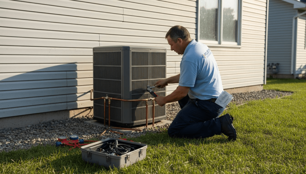 1772519615222_image-8 - CoolFix Appliance & HVAC Service Technician installing heat pump unit outside home